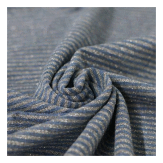 Jersey Lurex Stripes 3mm Jeans/Grey