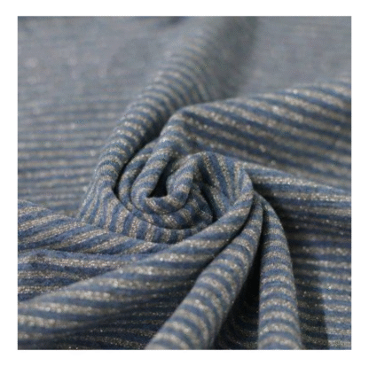 Jersey Lurex Stripes 3mm Jeans/Grey